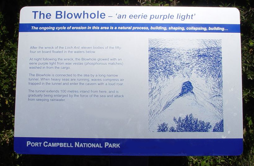 The Blowhole, along the Great Ocean Road, part of Victoria's shipwreck coast.