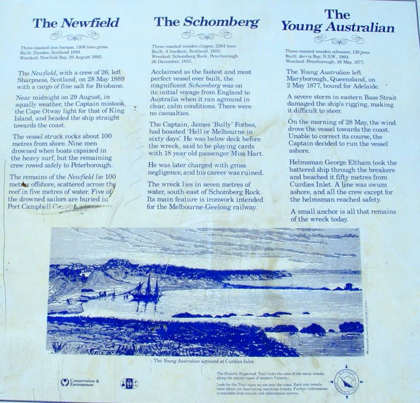 Peterborough, along the Great Ocean Road, part of Victoria's shipwreck coast.