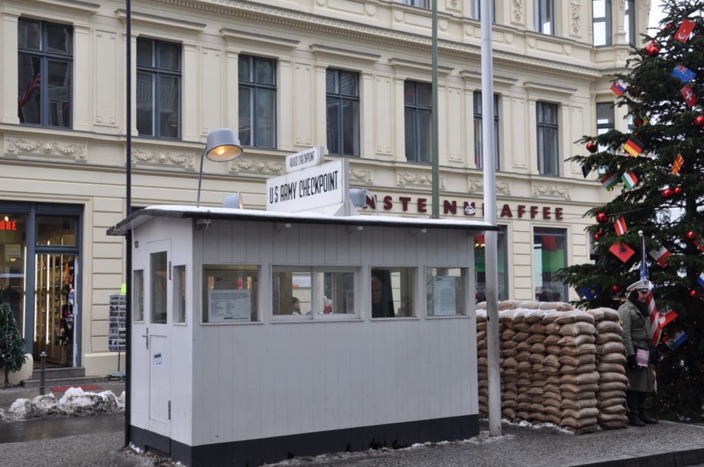 Checkpoint Charlie was the crossing point between the US zone of West Berlin and the Soviet zone of East Berlin.