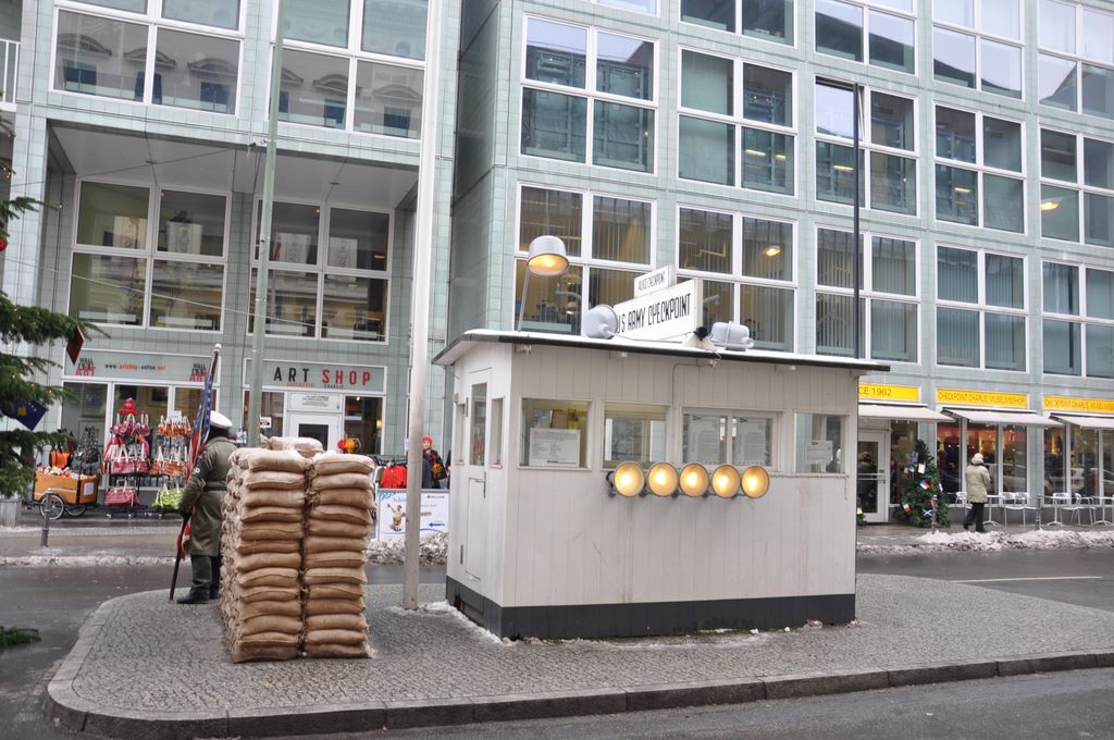 Checkpoint Charlie was the crossing point between the US zone of West Berlin and the Soviet zone of East Berlin.